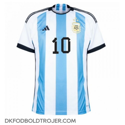 Billige Argentina Lionel Messi #10 Hjemmebane Fodboldtrøjer VM 2022 Kortærmet
